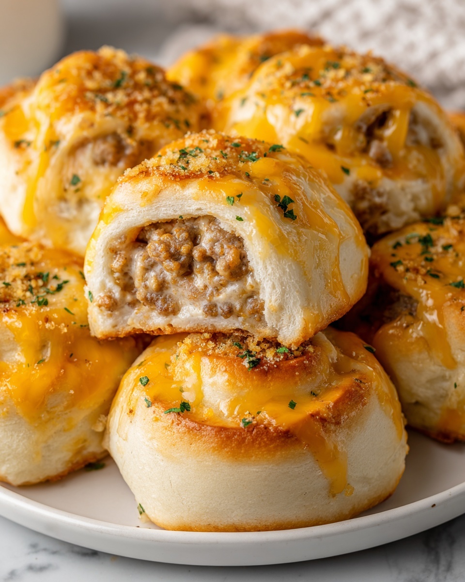 Garlic Butter Cheeseburger Rollups Recipe - Recipe Image