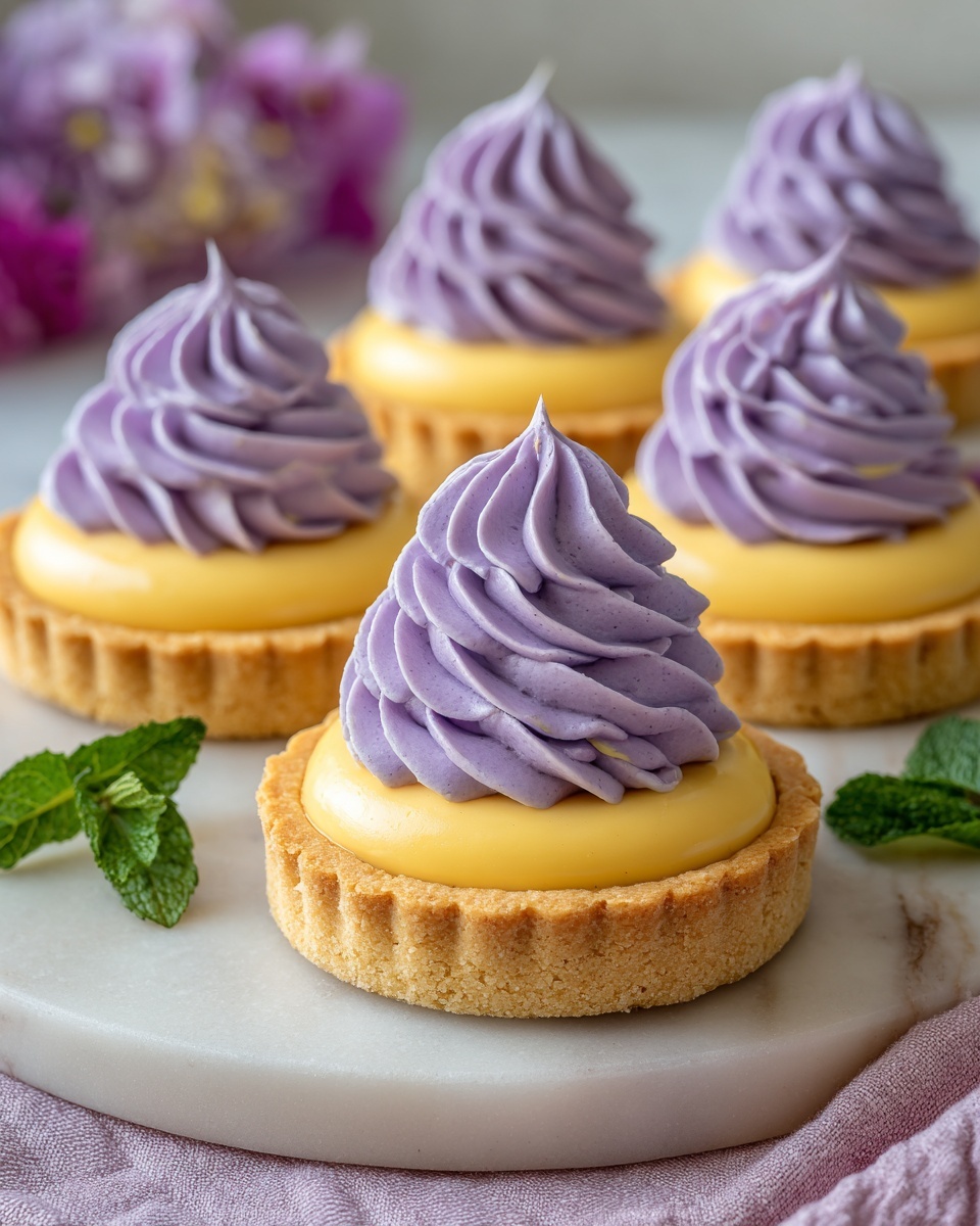 Mini Lemon Tart with Lilac Meringue Recipe - Recipe Image