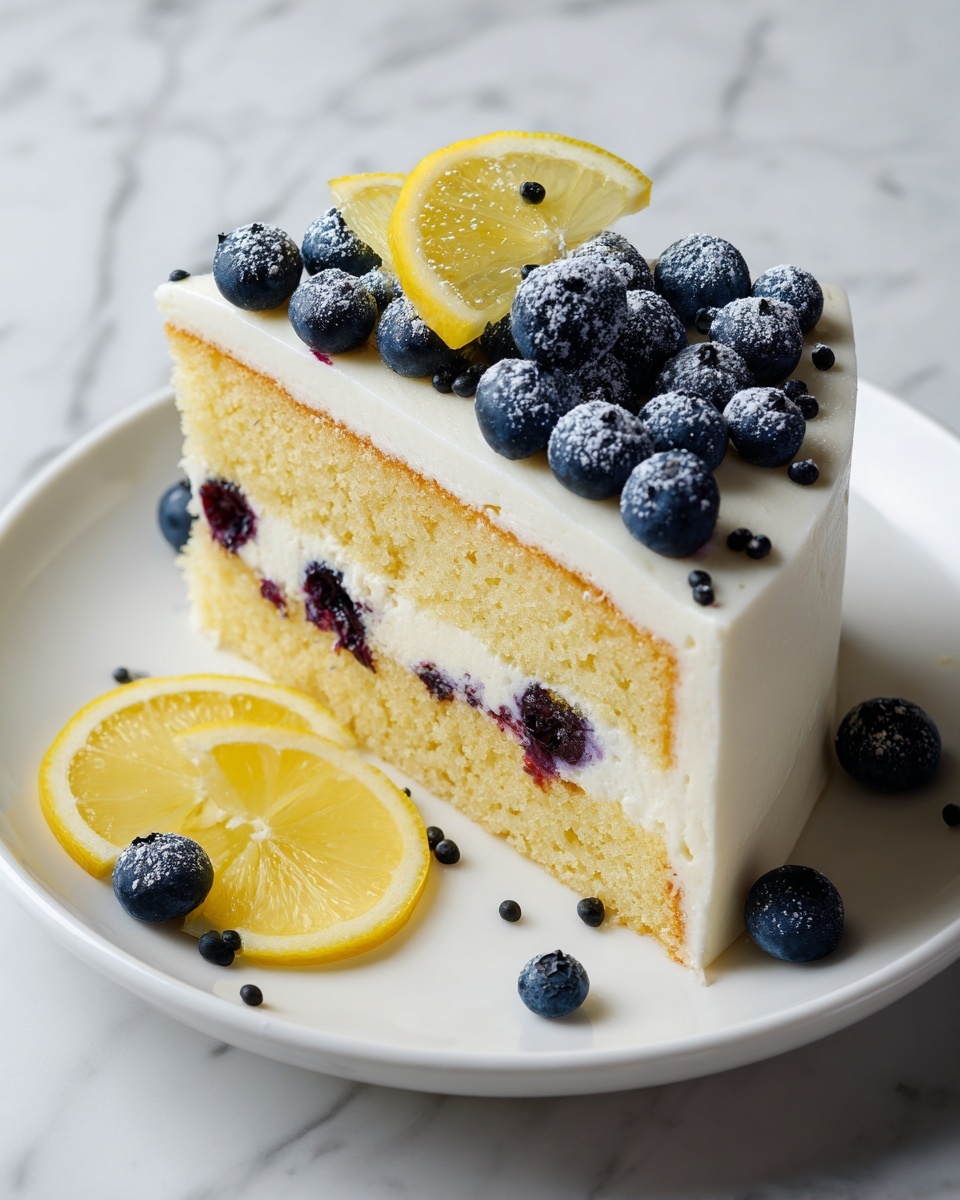 Lemon Blueberry Cheesecake Cake Recipe - Recipe Image
