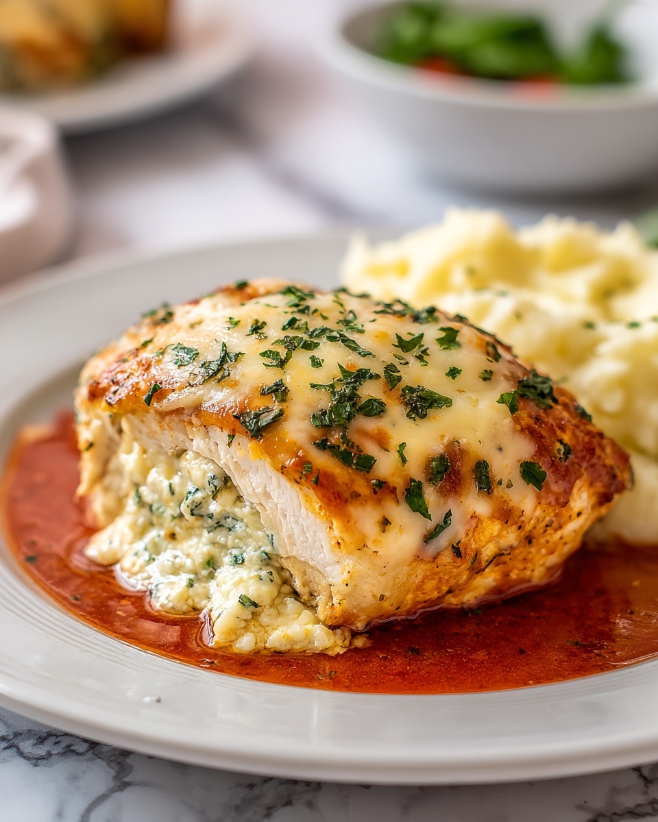 Chicken Parmesan Stuffed with Cream Cheese Recipe - Recipe Image