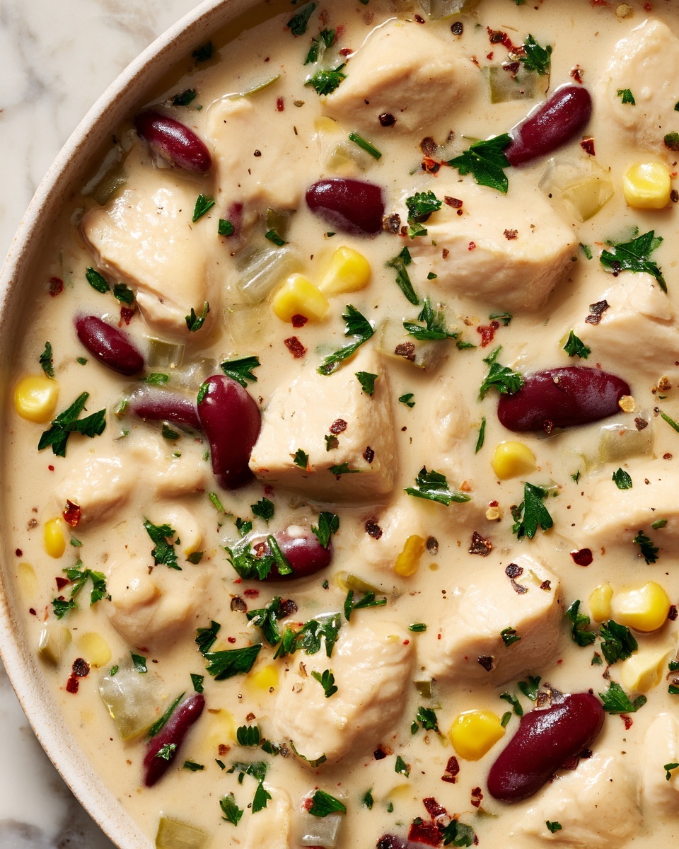 Crockpot Cream Cheese Chicken Chili Recipe - Recipe Image