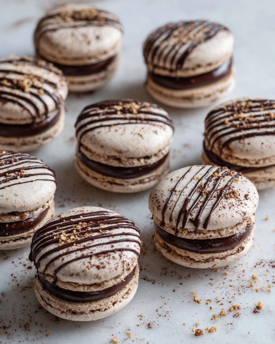 Nutella Drizzle Macaron Recipe - Recipe Image
