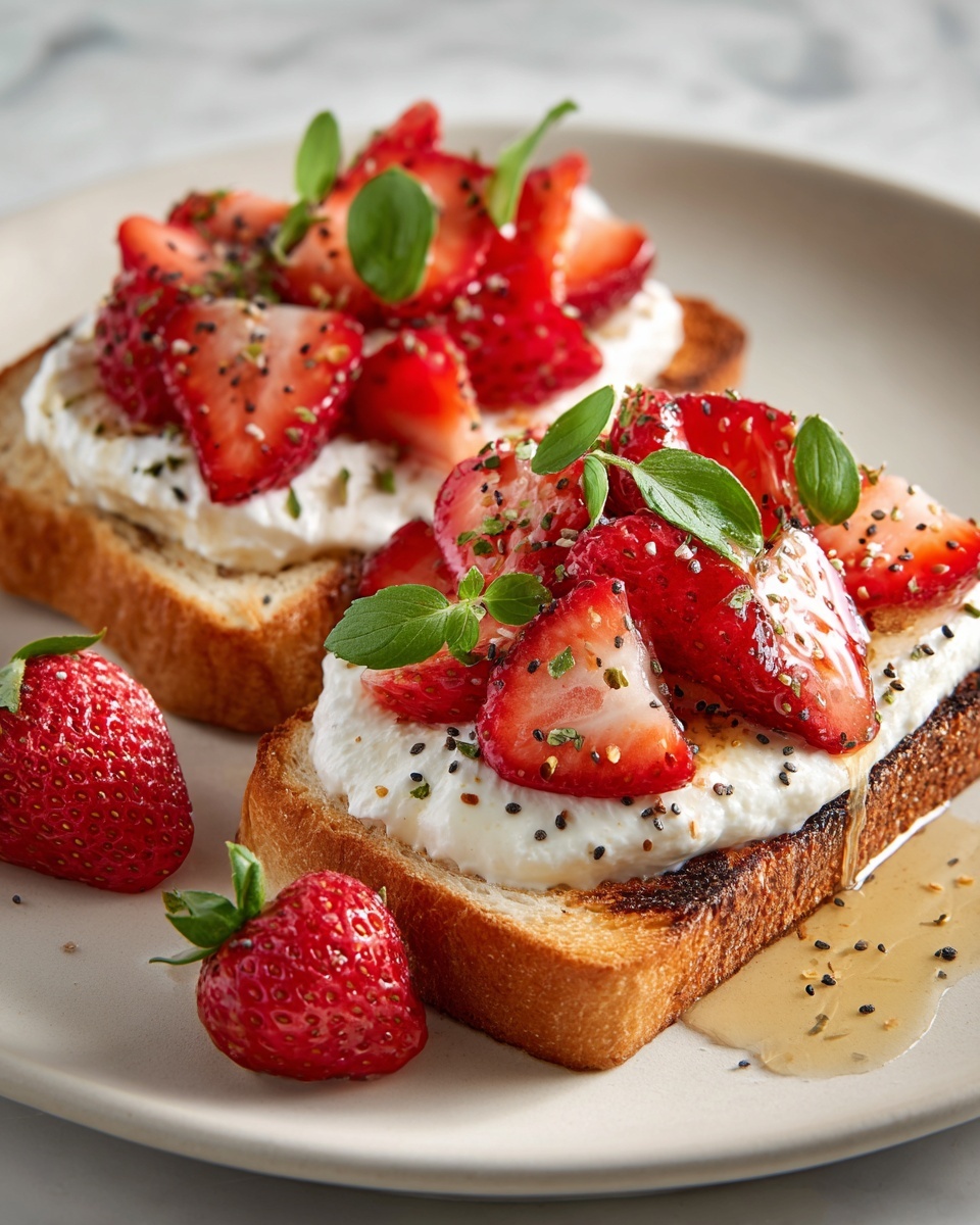 Roasted Strawberry Whipped Ricotta Toast Recipe - Recipe Image
