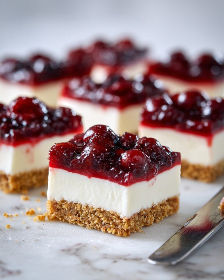 No-Bake Cherry Cheesecake Bars Recipe