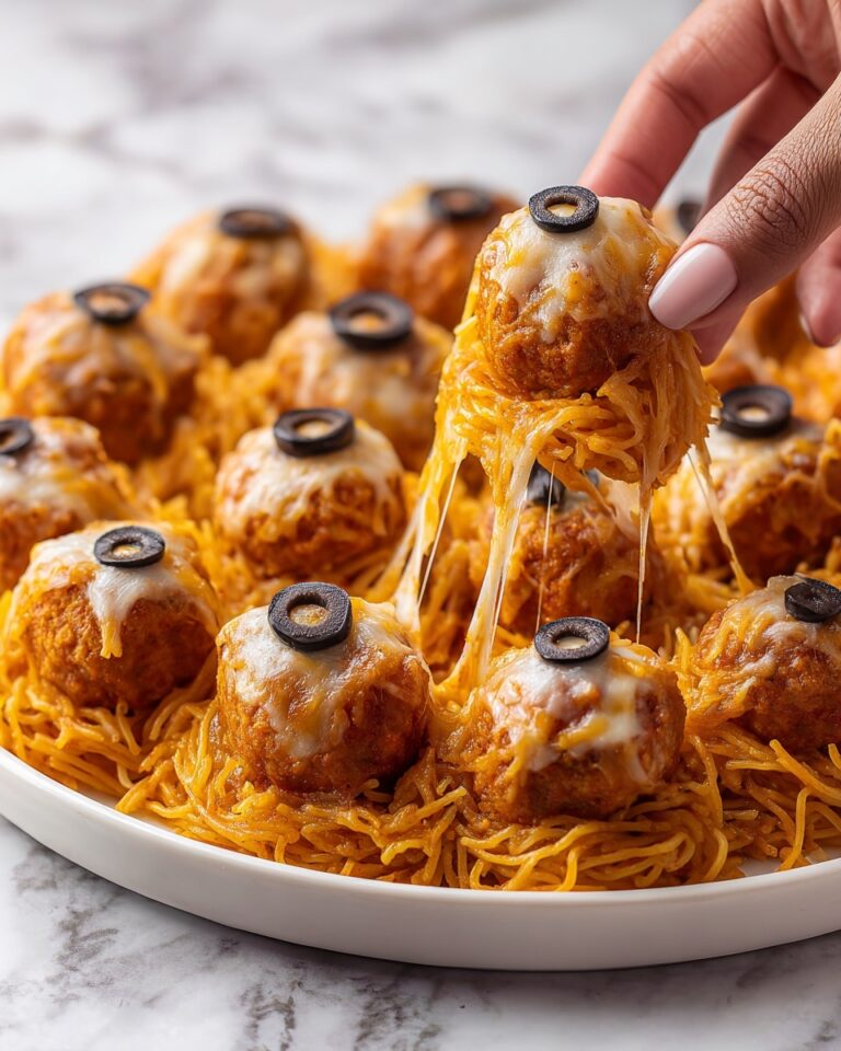 Spooky Spaghetti and Cheese Stuffed Meatballs Recipe