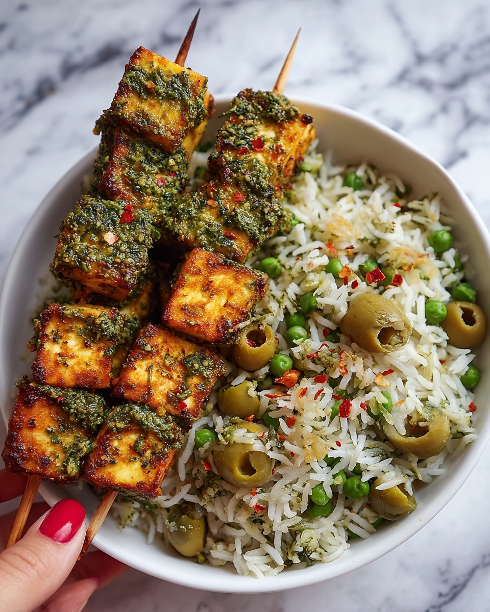 Lemon Coriander Tofu Skewers Recipe - Recipe Image