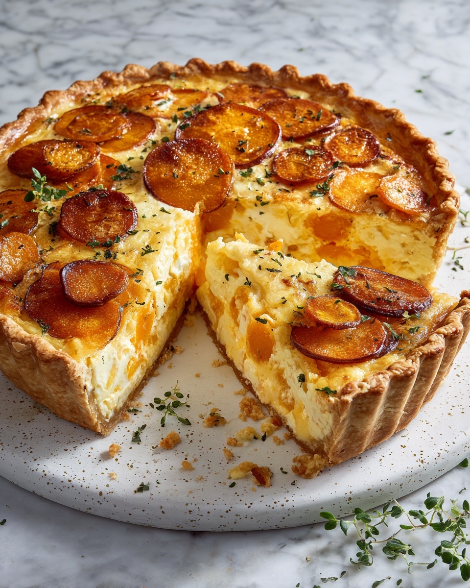 Carrot and Cheddar Roasted Onion Quiche Recipe - Recipe Image