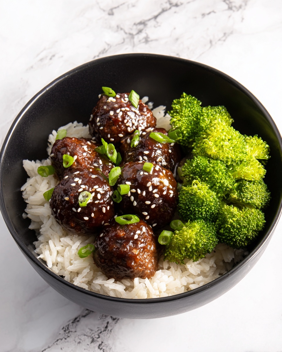 Asian Chicken Meatballs with Sesame Soy Glaze Recipe - Recipe Image