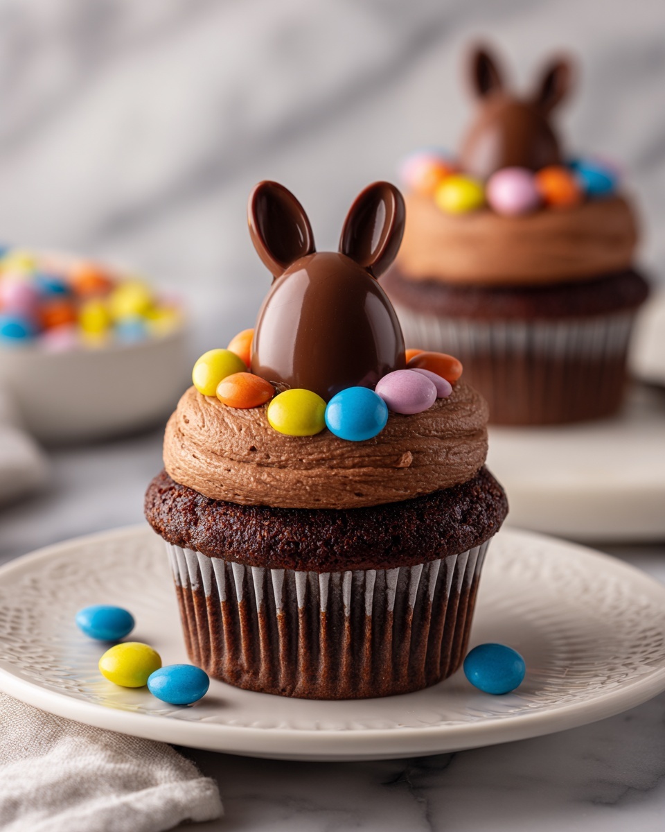 Easter Chocolate Bunny Surprise Cupcakes Recipe - Recipe Image
