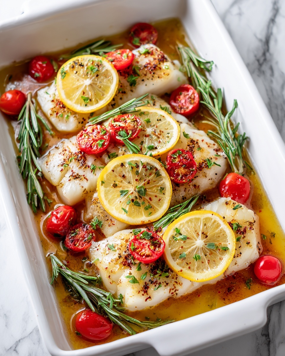 Easy Mediterranean Baked Fish Recipe - Recipe Image