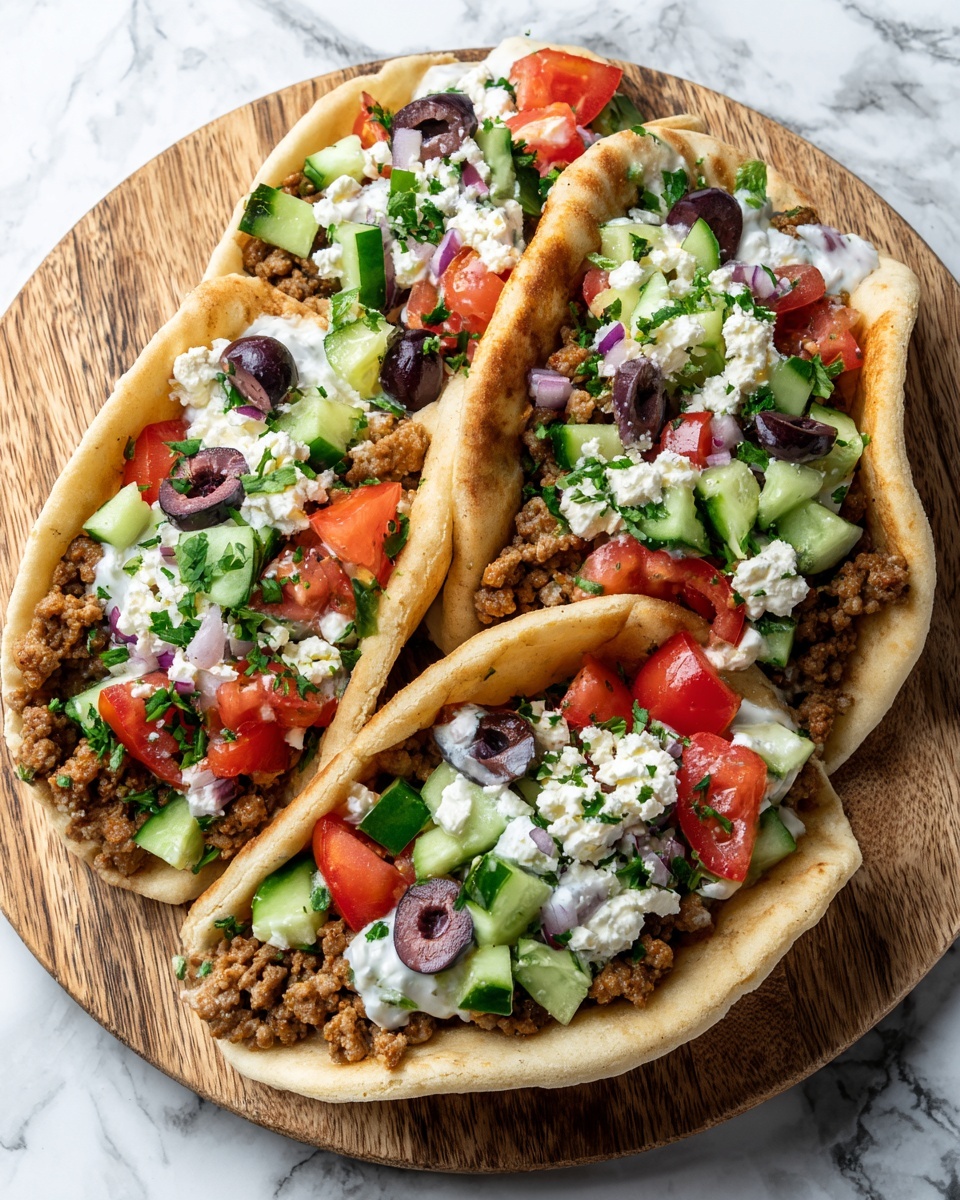 Mediterranean Ground Chicken Pitas Recipe - Recipe Image