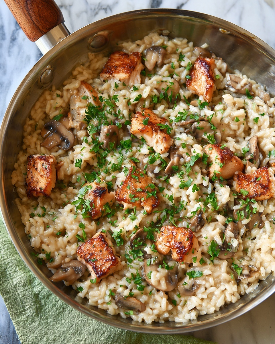 Creamy Mushroom Chicken and Rice Recipe - Recipe Image