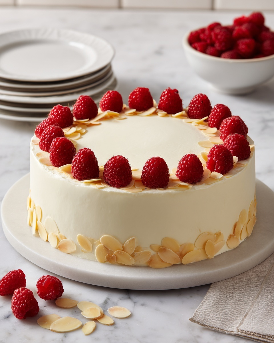 Raspberry Almond Cake with Almond Glaze Recipe - Recipe Image