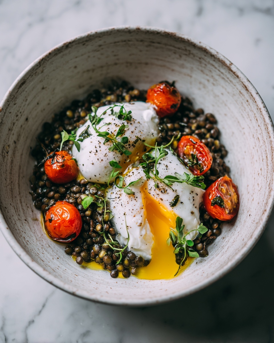 Mediterranean Braised Lentils with Poached Egg Recipe - Recipe Image