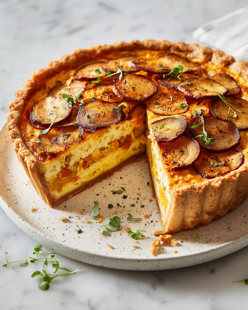 Carrot and Cheddar Roasted Onion Quiche Recipe - Recipe Image