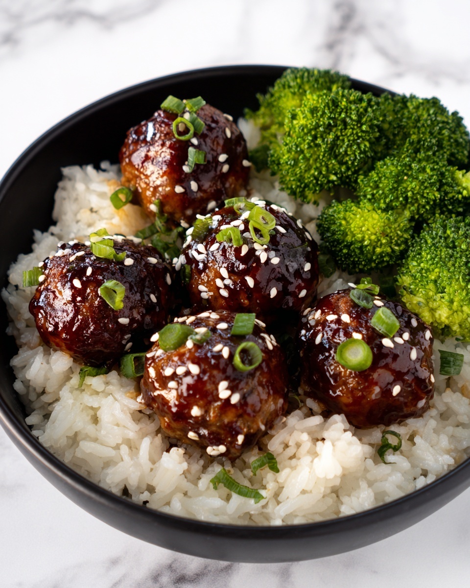 Asian Chicken Meatballs with Sesame Soy Glaze Recipe - Recipe Image