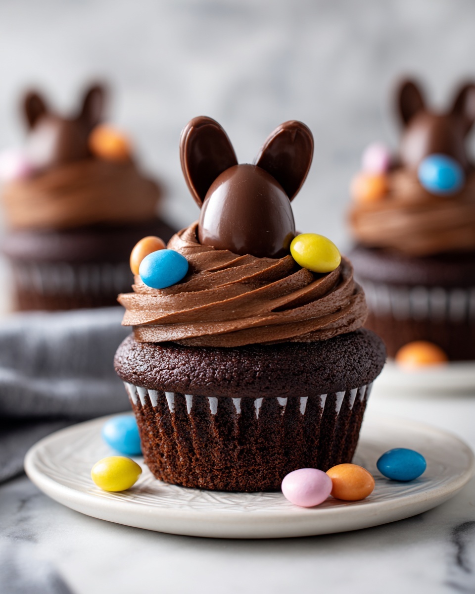 Easter Chocolate Bunny Surprise Cupcakes Recipe - Recipe Image