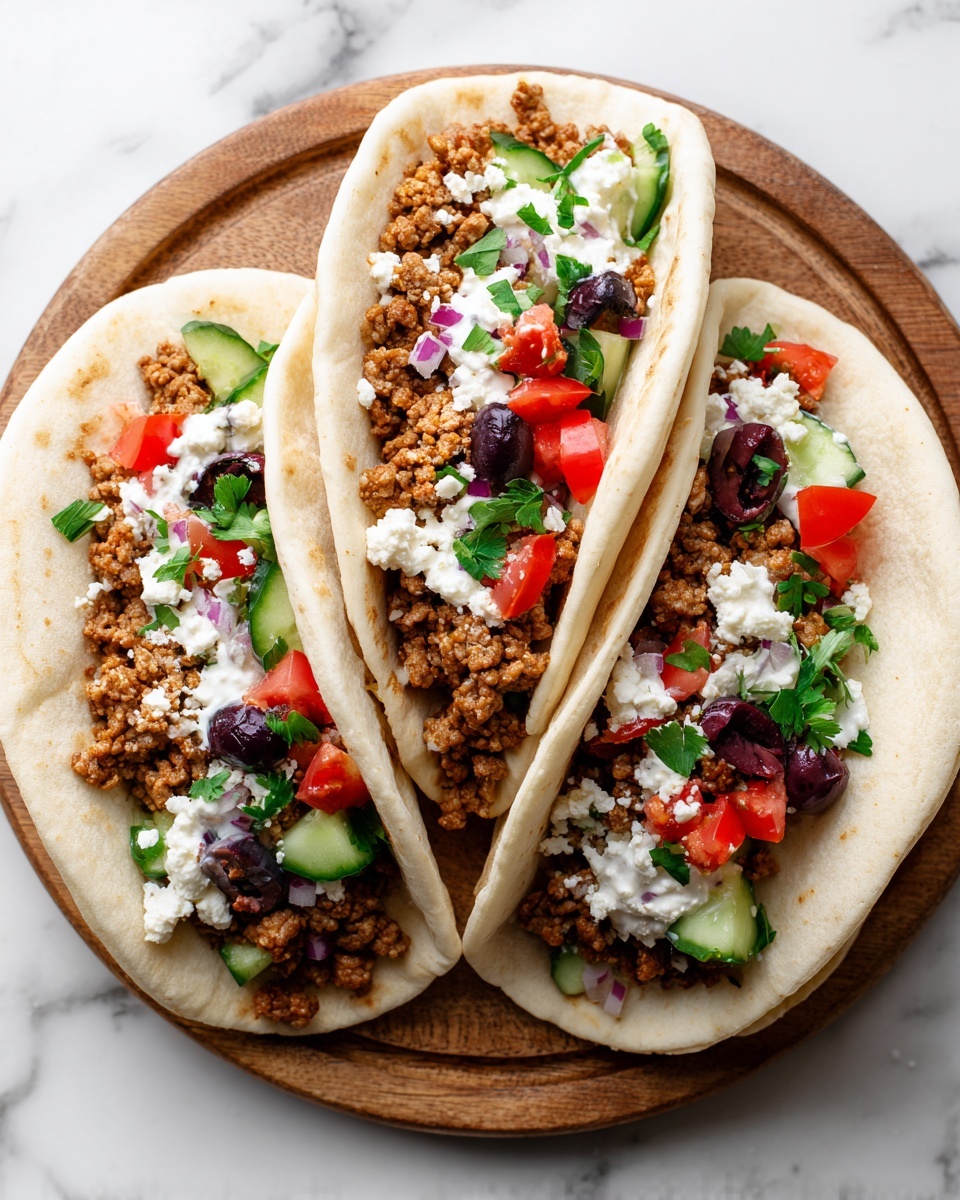Mediterranean Ground Chicken Pitas Recipe - Recipe Image