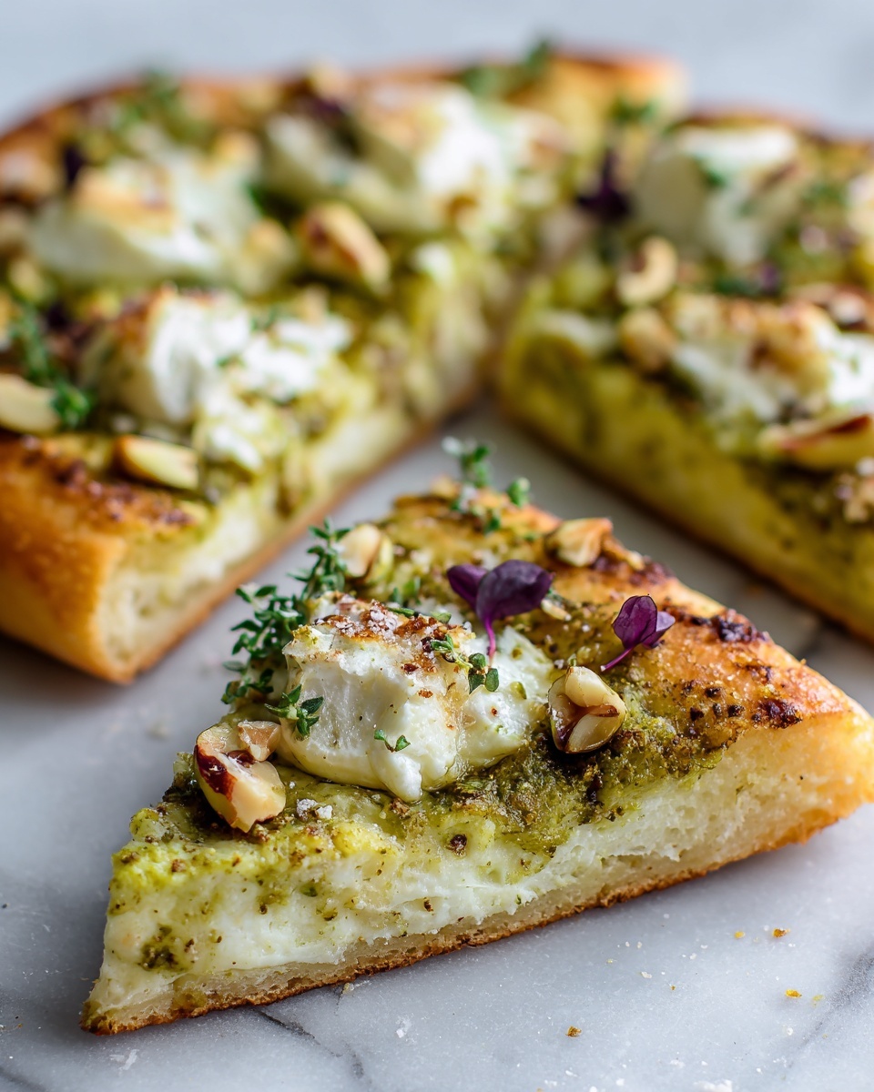 Pistachio Pesto Pizza with Asparagus, Peas, and Microgreens Recipe - Recipe Image