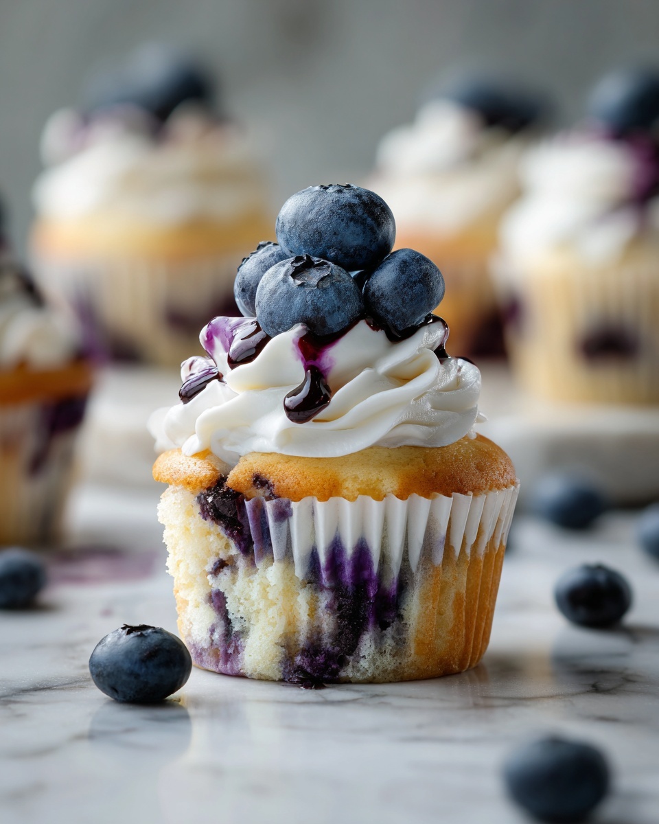 White Chocolate Blueberry Cheesecake Cupcakes Recipe - Recipe Image