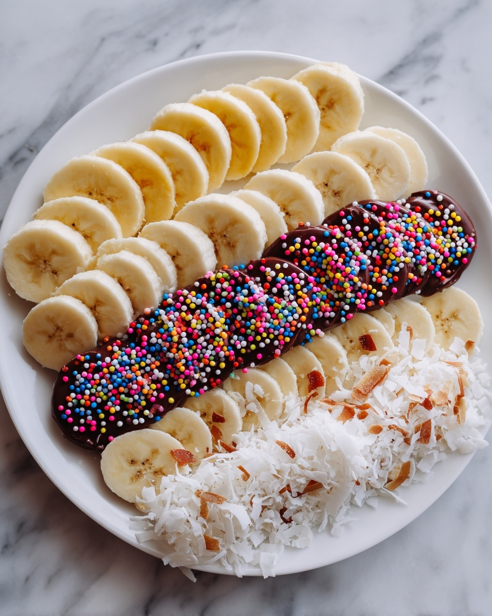Banana Sushi with Chocolate, Coconut, and Rice Krispies Recipe - Recipe Image