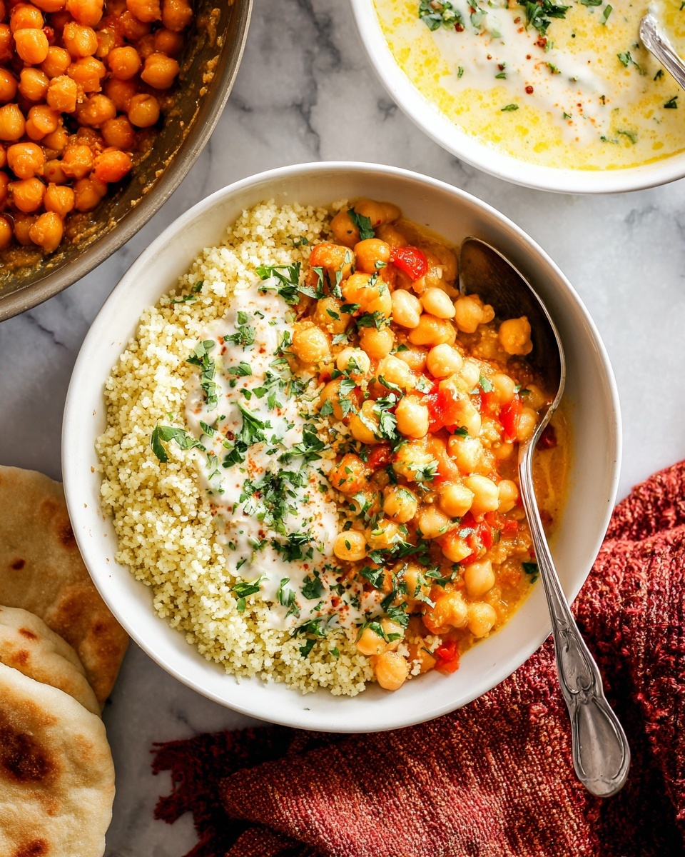 Chickpea Tomato and Harissa Stew with Herby Yogurt Recipe - Recipe Image