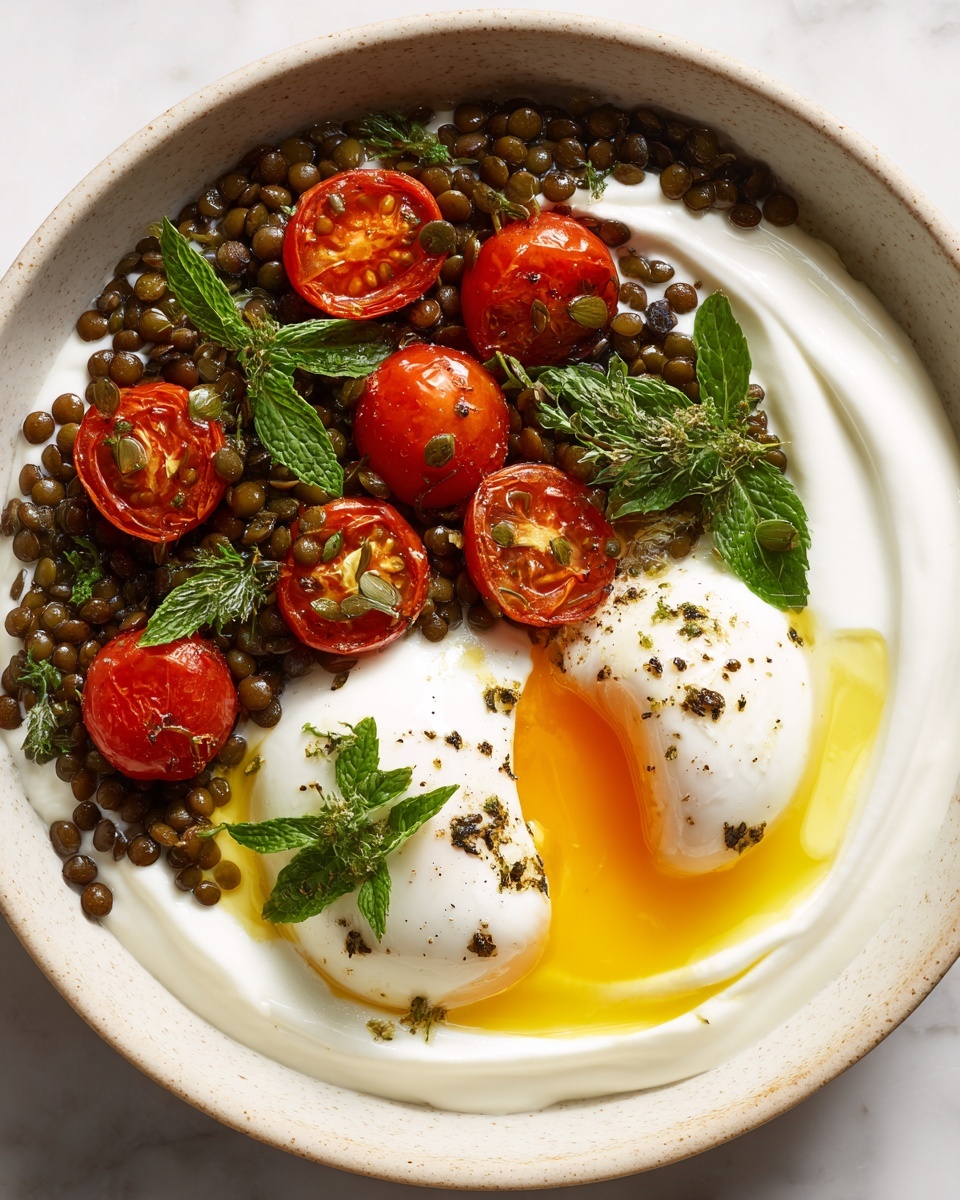 Mediterranean Braised Lentils with Poached Egg Recipe - Recipe Image