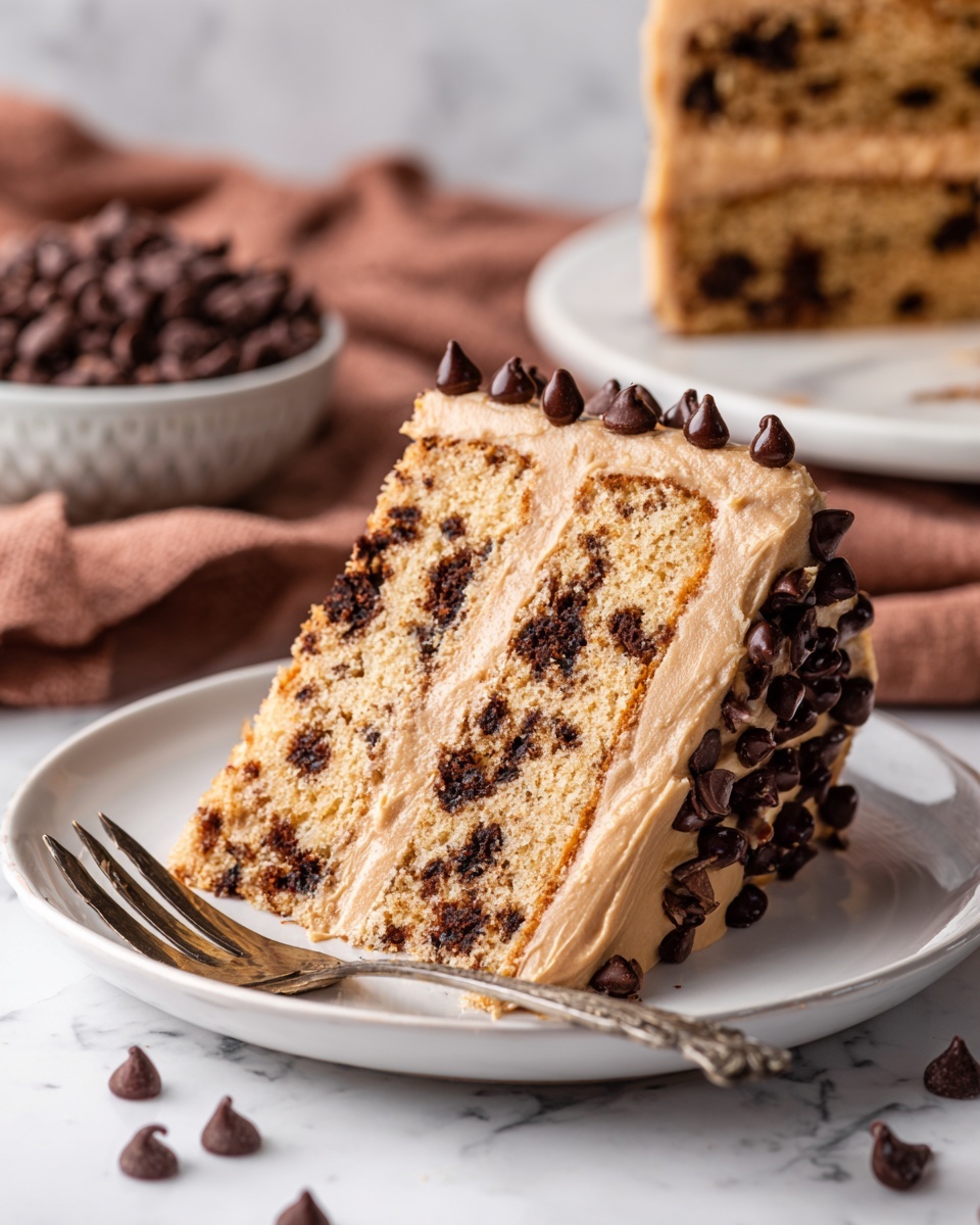 Chocolate Chip Cookie Cake with Cream Cheese Frosting and Chocolate Ganache Recipe - Recipe Image