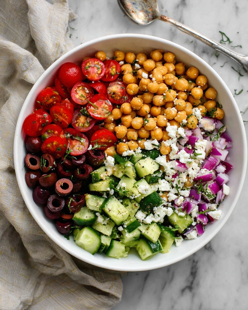 Chickpea Cucumber Salad with Feta and Tomatoes Recipe - Recipe Image